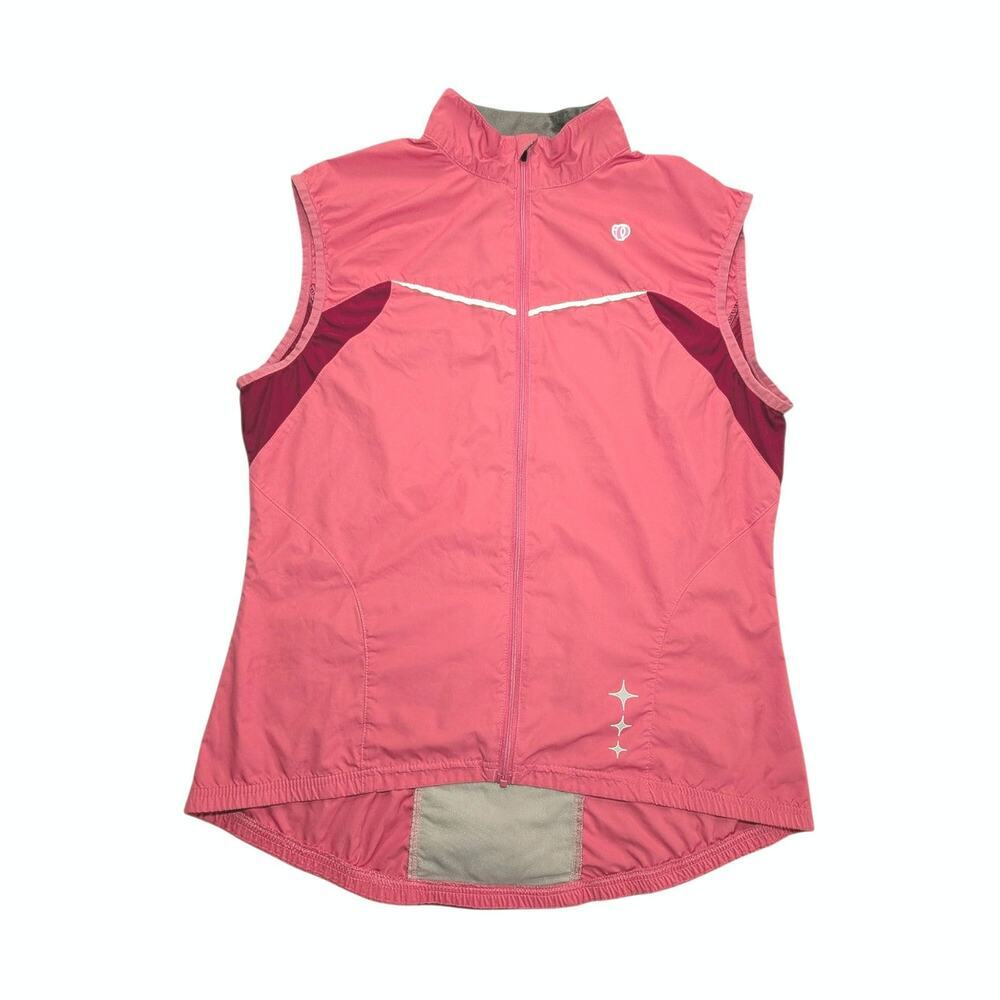 VTG Pearl Izumi Women’s Pink Colorblock Full Zip Cycling Vest Reflective Large